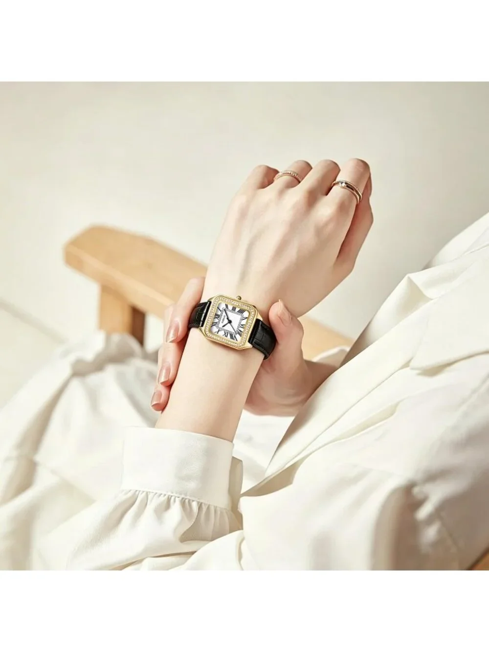 Women's Gold Dainty Luxury Minimalist Roman Numeral Dial Casual Wrist Watch